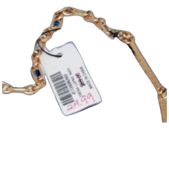 Chico’s Long Gold-Tone Simulated Druzy Pendant Necklace with QZ Stones. NWT - Picture 5 of 7